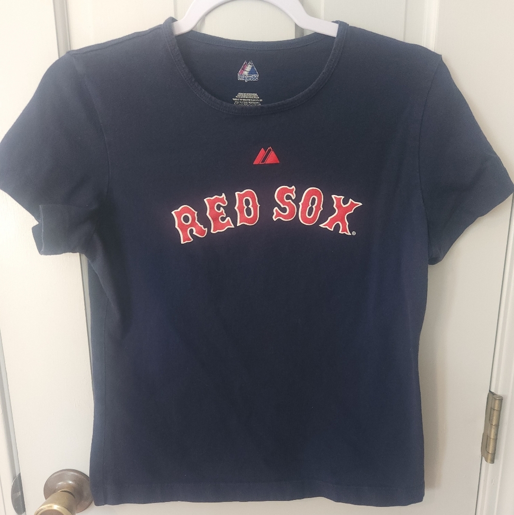 Womens Red Sox Papelbon 58 Navy Blue T-Shirt